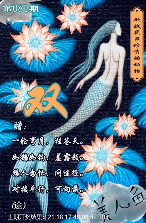 081期美人鱼单双中特图[图]